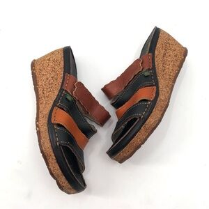 EL NATURALISTA N402 4 Strap Wedge Sandal Leather Slip On Multicolor 37 7 Boho